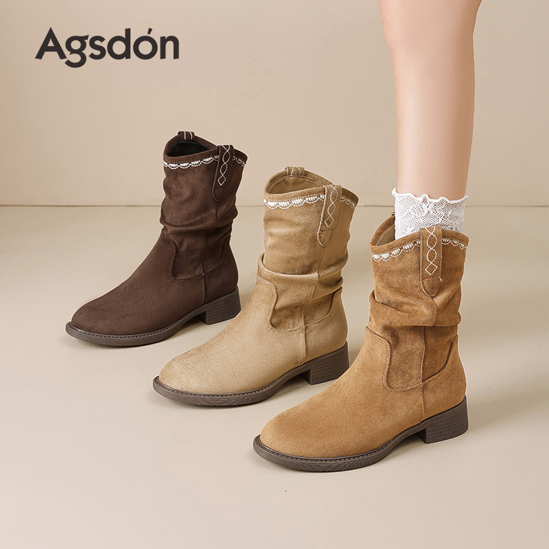 Botas Corto de Dengbocken 2026 nuevo otoño invierno grueso botas de pila Meilad Western retro botas Martin image 4