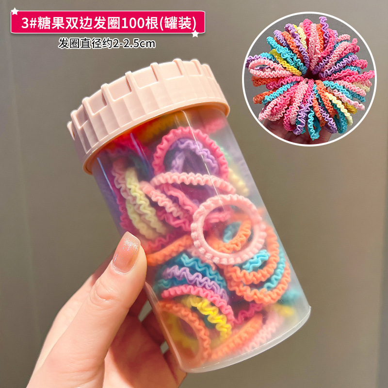 Banda de goma de color caramelo para niños cuerda para el cabello banda para el cabello cuerda para el cabello para bebés no lastima el cabello de aspecto alto lazo Cola de Caballo accesorios para el cabello lazo Anillo para el cabello