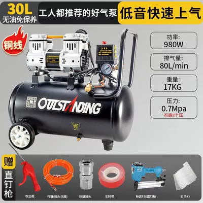 Woodworking Air Pump, Hava kompressorları - model-30l-980w-comes-with-a-direct-nail-gun-a-good-air-pump-recommended-by-workers-easy-to-use