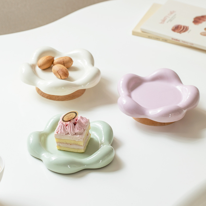 Plato de fruta de cerámica sala de estar mesa de café postre semillas de melón merienda disco tazón de fruta de alta calidad plato de caramelo Placa de visualización recepción