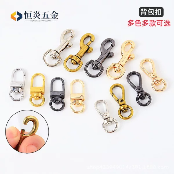 Colorful Spring-Loaded Bag Clasps, Detachable Hooks, Screw Hooks, Shoulder Strap Buckles, Strap Clips, Leather Bag Buckle Accessories
