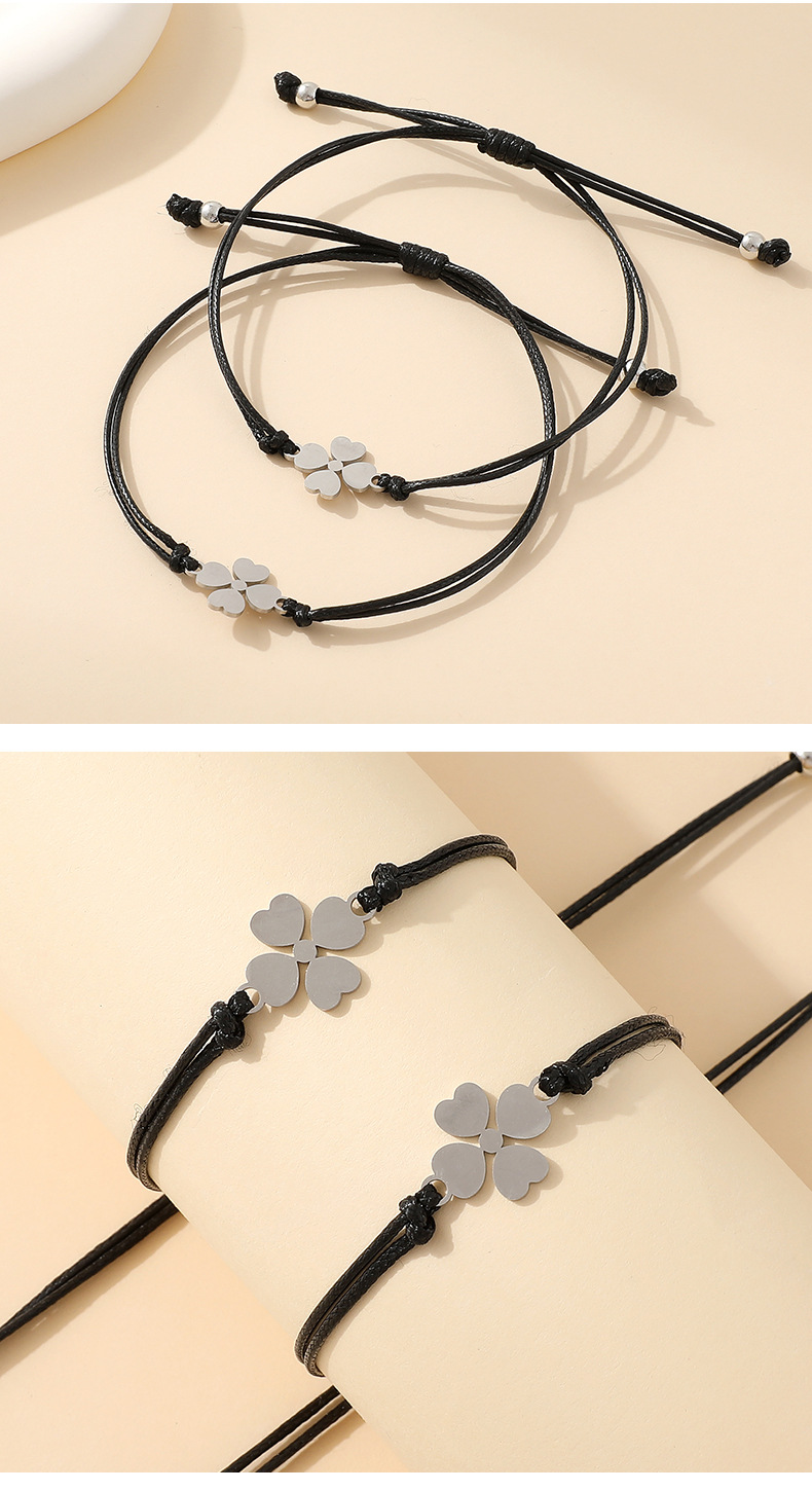 15g Weight Bracelets Classification Wax line Chain Material IG Style Simple Style Ball Flower 304 Stainless Steel Wax Line Wholesale Bracelets