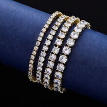 欧美热卖3mm—6mm铜微镶锆石网球手链跨境亚马逊爆款手饰工厂批发