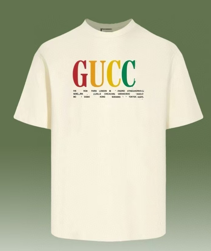 25年新款古GU满印CCI奇短袖网红ins百搭T男女上衣衣服情侣装潮牌|undefined