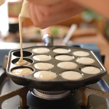 鑄鐵章魚小丸子鍋章魚燒機家用燒烤盤鵪鶉蛋蝦扯蛋模具電磁爐不粘