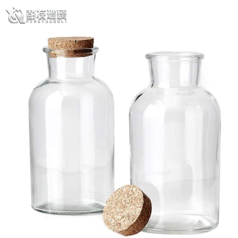 Wholesale transparent wide mouth glass bottle 250ml, 125ml diffuser bottle vase experimental glass bottle aromatherapy bottle