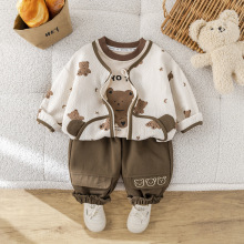 2025春装新款森系童套装男童长袖外套休闲裤儿童衣服男童裤子批发