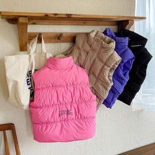 Children's 2024 Autumn and Winter New down Cotton Vest Thickened Outerwear Medium and Large Children's Girls Fashion Children's Clothing Korean Style