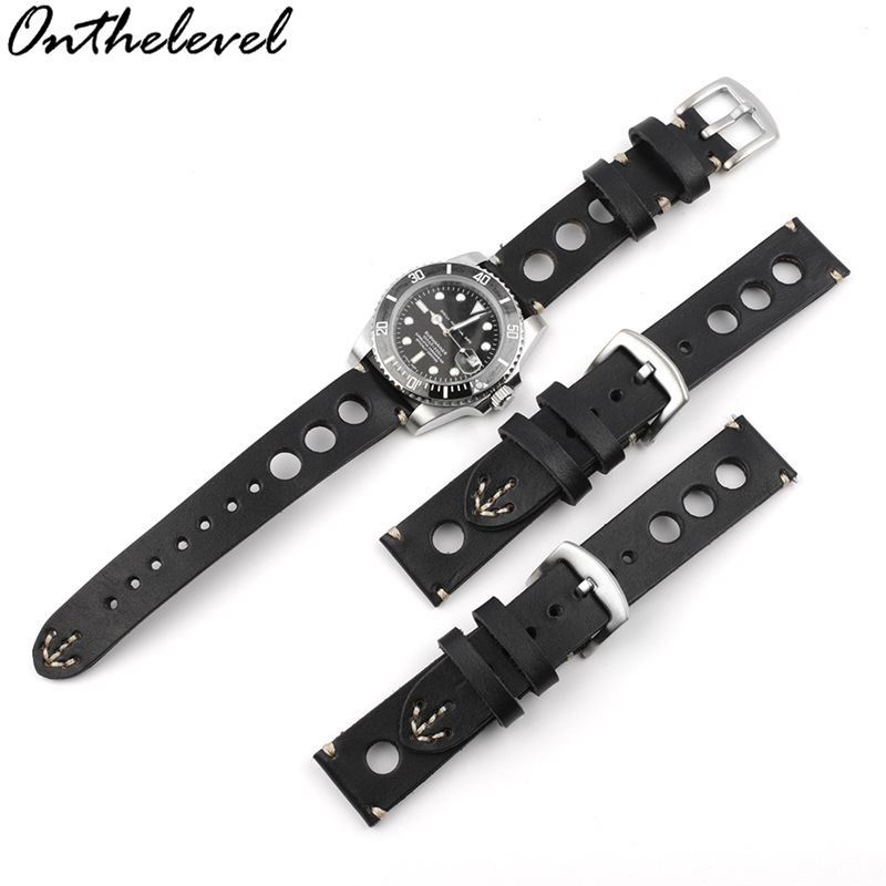 Personalized Cowhide Strap Handmade Retro Three-Hole First-Layer Genuine Leather Wristband 18/20/22/24 Universal
