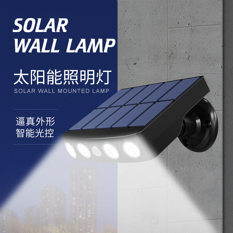 Outdoor Home Courtyard Exterior Wall Garden Rural Outdoor Lighting Simulation Solar Sensor Monitoring Street Light