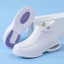 现货护士鞋女真皮软底防滑秋冬加绒加厚医院工作棉鞋批发一件代发