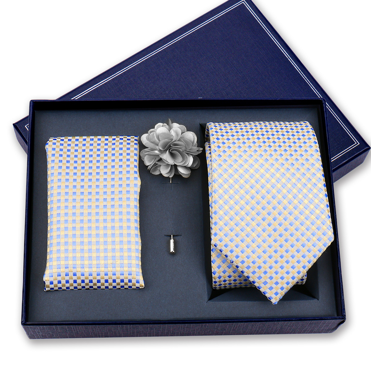 Juego de Corbata y Pañuelo para Hombre Poliéster para Bodas y Eventos de Negocios image 1