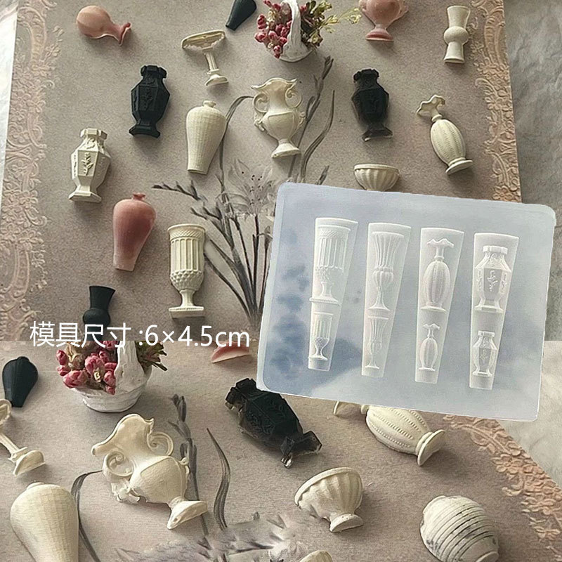中式浮雕花瓶装饰美甲高透硅胶模具DIY滴胶雕花胶模手工平替款|undefined