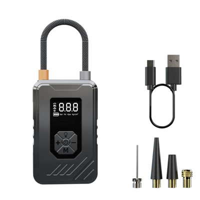 Car Air Pump, Small Car Air Pump, Electric Portable Air Pump with Lighting and Digital Display, Electric Air Pump (Hava nasosu) - zy-5630-19-cylinder-wireless-digital-display-air-pump-2000mah2