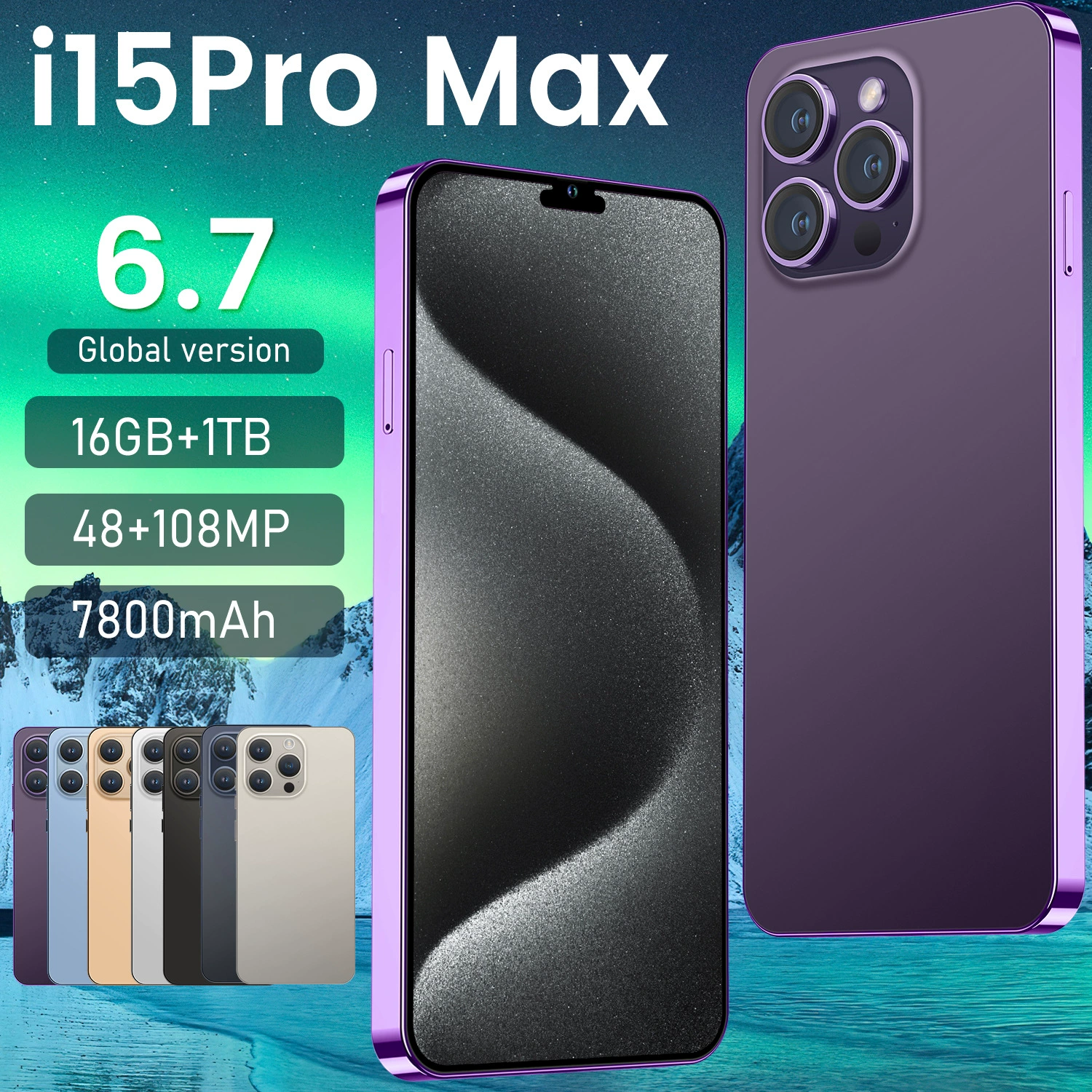 Мобильный телефон, процессор Intel Core i15, 15 Pro Max, (кросс‑бордер торговля), 6.7 дюйма, Android, оптовая продажа