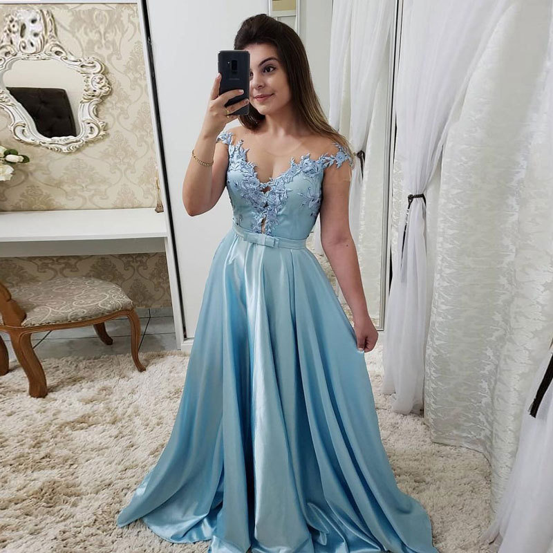 Vestido de noche largo de encaje y satén, estilo europeo y americano, para comercio exterior, Amazon, AliExpress, Wish, vestido de fiesta, entallado