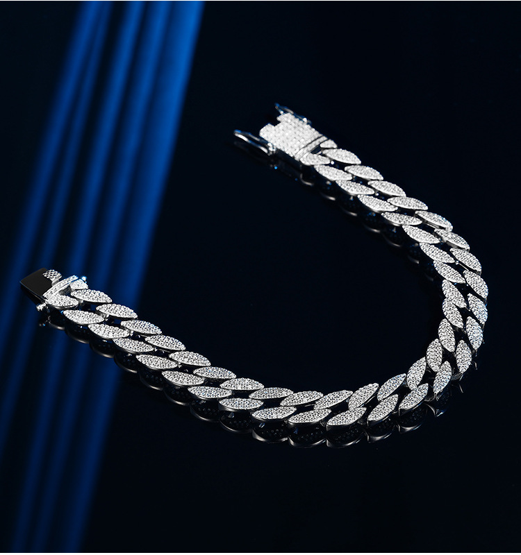All Seasons Season Men's Gender Hip-Hop Geometric 925 Sterling Silver Men's Chain Bracelet Men's Chain Bracelets