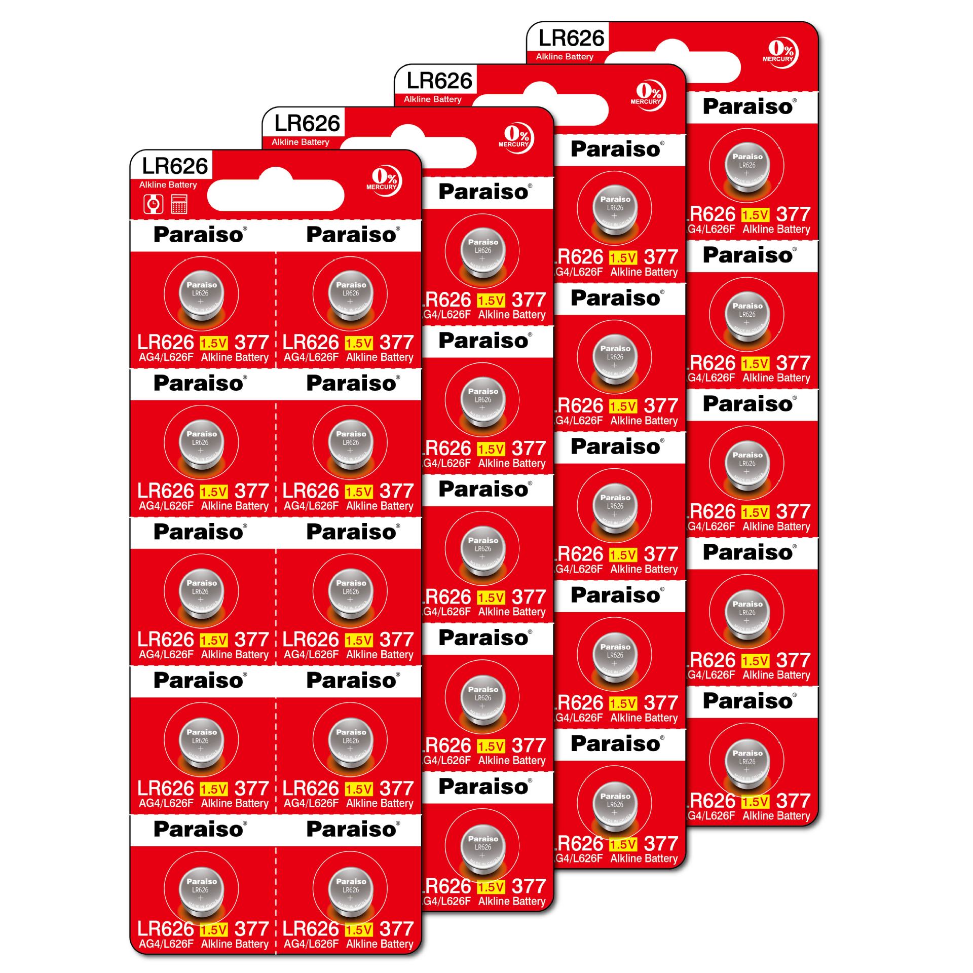 Paraiso/songzhiyuan protección del medio ambiente 377A/LR626/AG4/SR626SW/L626F/reloj batería de botón