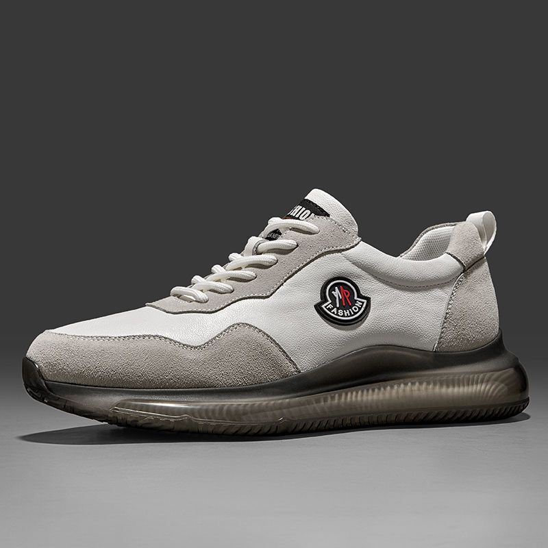 First-Layer Cowhide Casual Men's Shoes Summer New Sports Outdoor Versatile Breathable Personalized Design White Shoes Simple