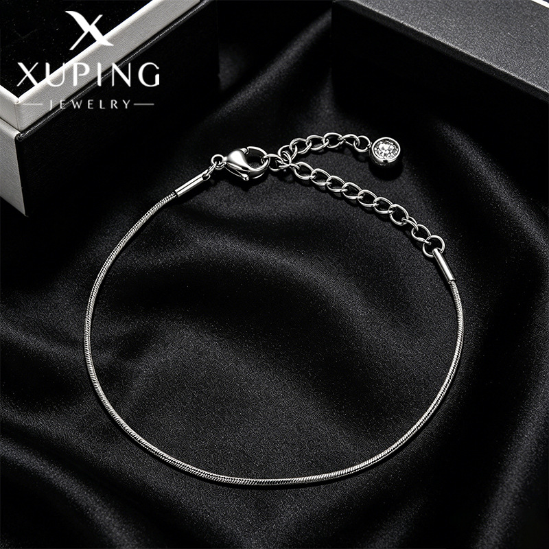Xuping moda simple joyas de cadena de hueso de serpiente acero inoxidable personalidad inseng diaria fácil de montar accesorios de verano para mujeres