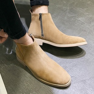 Autumn and winter new warm shoes matte Martin boots men's retro Chelsea leather boots casual men's boots large size cross-border