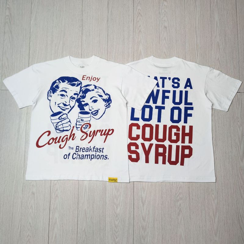 国境を越えた高品質THAT'S A AWFUL LOT OF COUGH SYRUP咳止めシロップ純綿Tシャツ|undefined