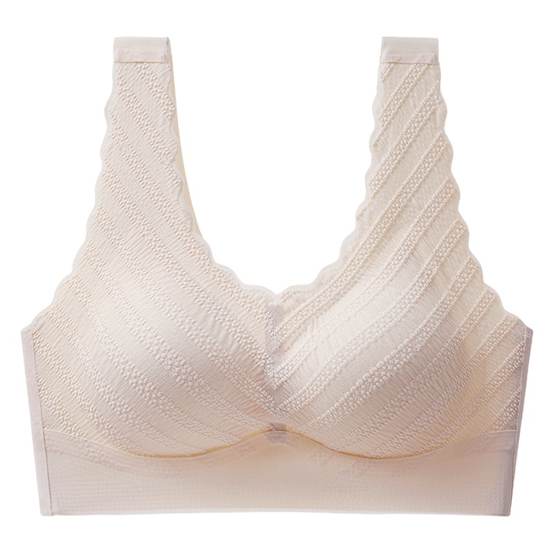Verano sin costuras de seda de hielo oxígeno 38 encaje desnudo chaleco ropa interior belleza espalda inalámbrico sueño sujetador fino