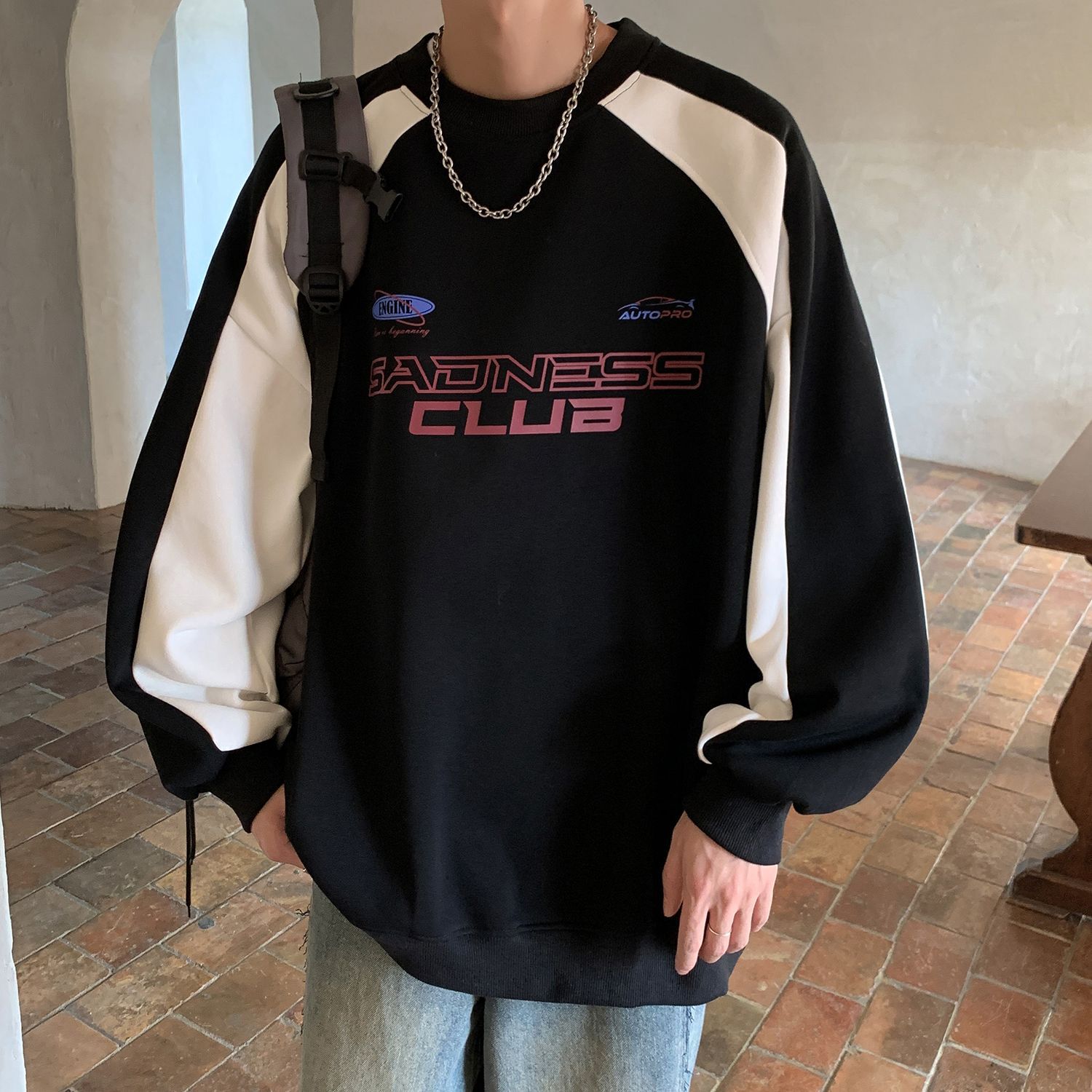 Pull homme automne, nouveau manteau épais et ample, style locomotive, sans chapeau, pull d'extérieur_voghion.com