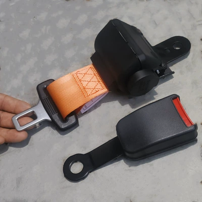 sightseeing bus, school bus, automatic: Car seat belt - orange-semi-closed-s14-base