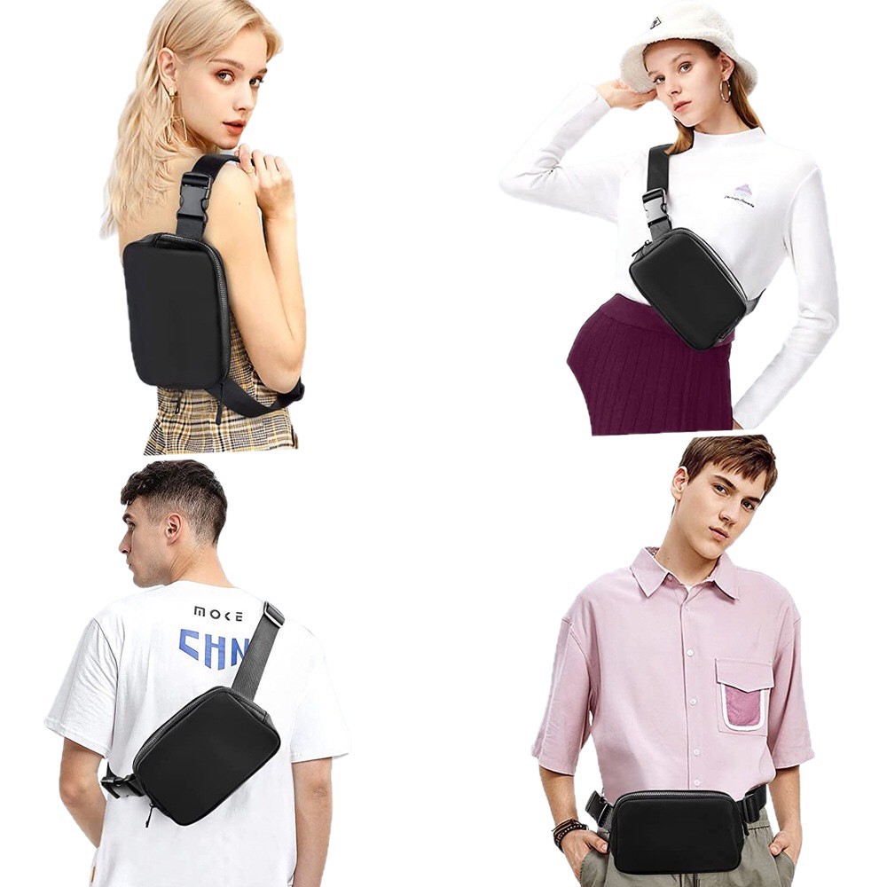 Transfronterizo nuevo Lulu mismo bolso de la cintura bolsa de nylon impermeable bolsa de pecho deportes al aire libre corriendo bolso del teléfono del todo-fósforo crossbody hombres y mujeres image 6