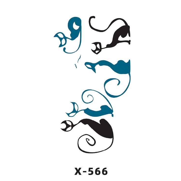 Arco de flor pequeña pegatinas de tatuaje fresco 3D dibujos animados transfronterizo Henna rosa impermeable texto en inglés pegatinas de tatuaje