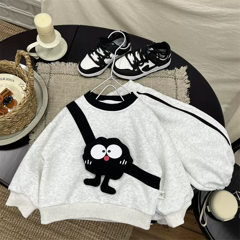 男童套装儿童秋装2025新款洋气时髦衣服男宝宝卫衣裤子两件套春秋