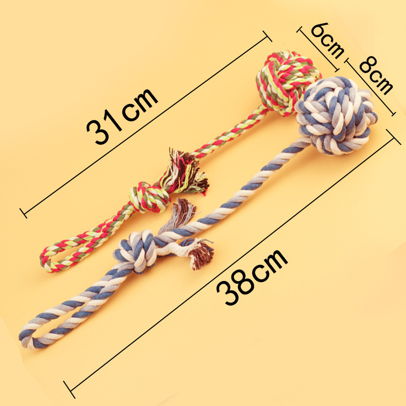 Juguetes para mascotas, varias pelotas de cuerda de algodón, pelotas de tenis de cuerda de doble nudo, frisbees para perros, cuerda para masticar para limpiar y rechinar los dientes de los perros, venta caliente transfronteriza