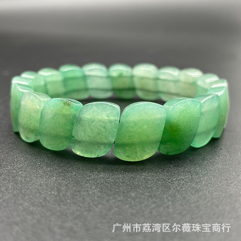 Natural Crystal Stone Hand Row Simple Fashionable Single Circle Bracelet for Men and Women Style Cut-out Hand Card