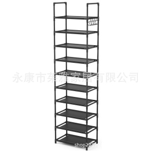 Cross-Border Storage Multi-Layer Combination Simple Shoe Rack for Home Entrance, Single Row with 10 Layers of Fabric