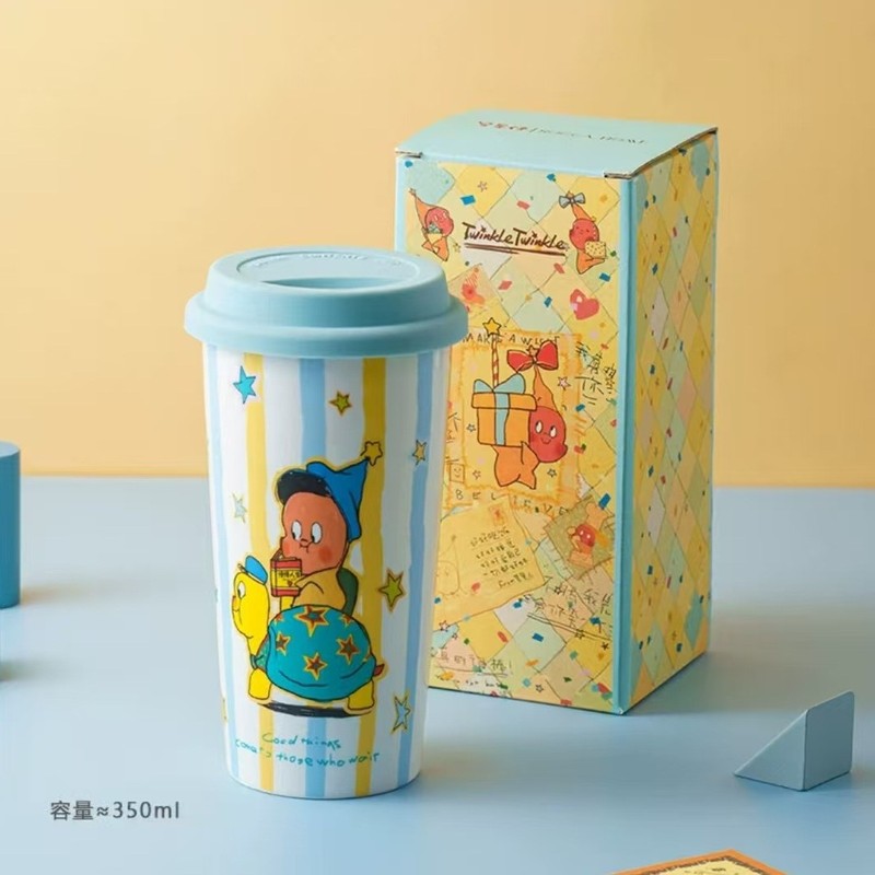 SOCCA星人二重保温カップ陶磁器コップ大容量カップ蓋付きカップル誕生日プレゼント|undefined