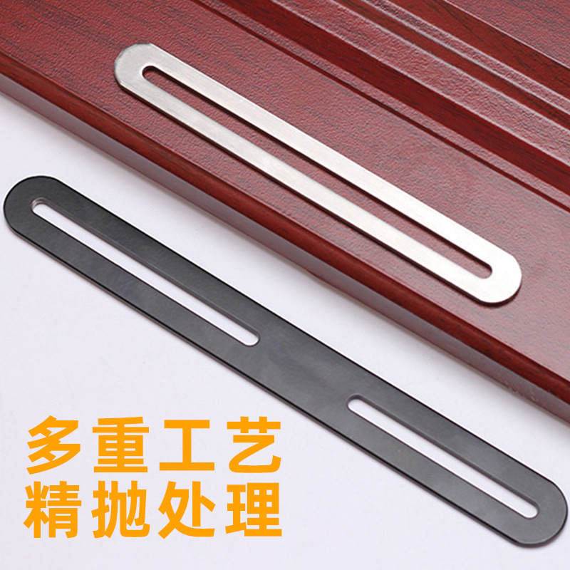 Acero inoxidable agujero largo ángulo móvil código engrosada estante soporte muebles conector 90 grados fijo recto soporte en forma de L