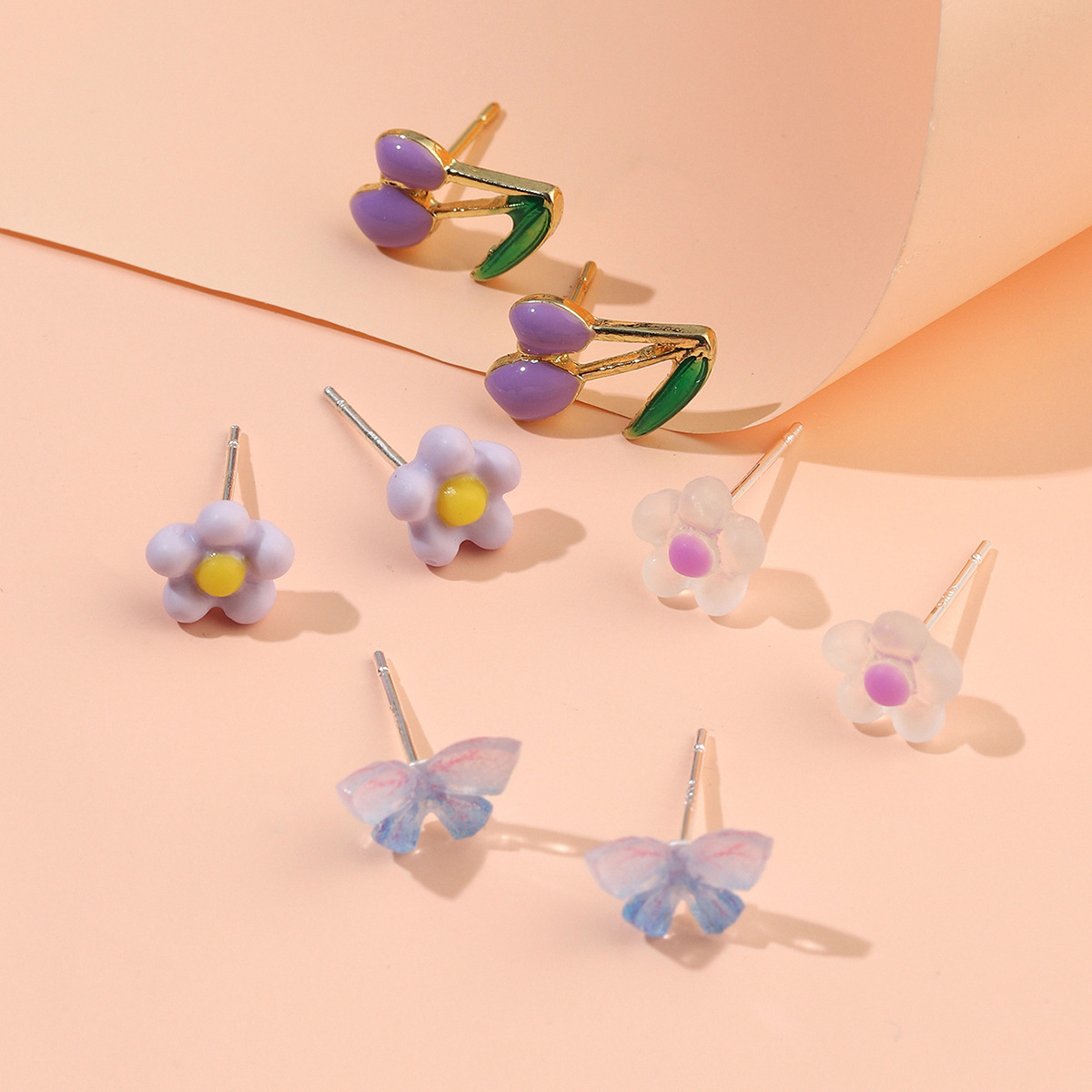 Small sophisticated purple cute earrings