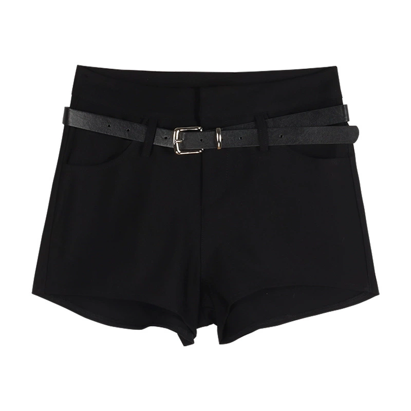 Черные цветные весенние шорты для отдыха, летние облегающие брюки, высокая талия, свободный прямой крой