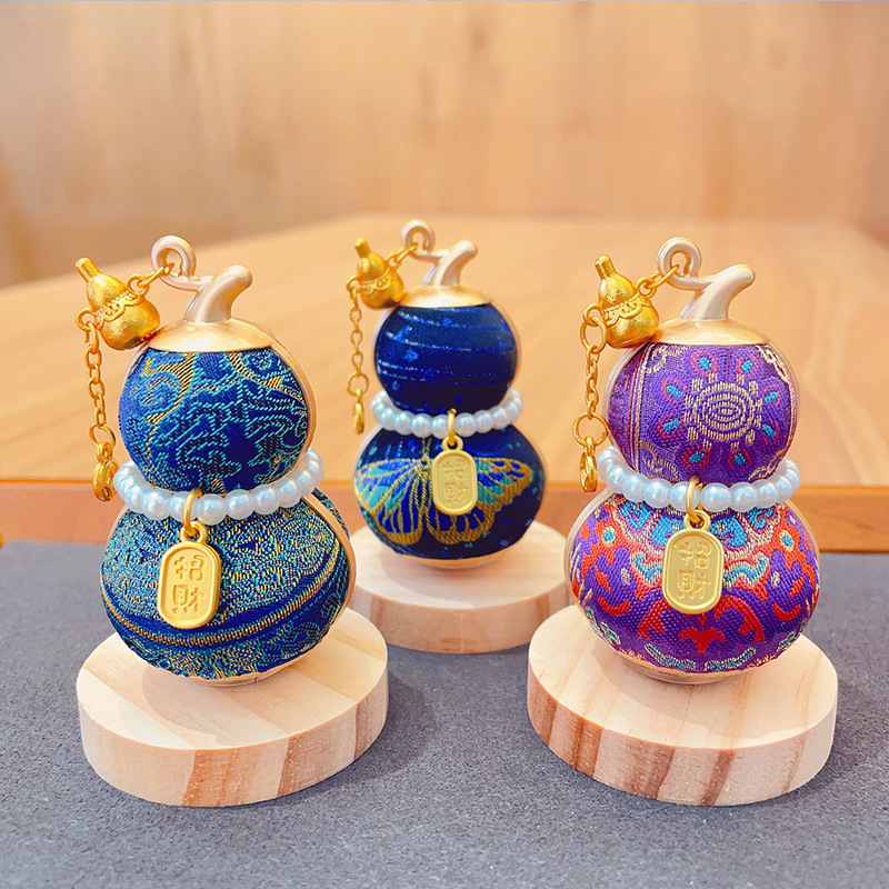 【Finished Product】Intangible Cultural Heritage Silk Song Brocade Gourd Rotating Car Ornament, High-end Car and Desktop Decoration Gift