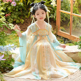 Girls Han Dynasty Summer Kidsren's Super Fairy Costume 2025 New Chinese Style Tang Suit Girl Ancient Style Princess Dress