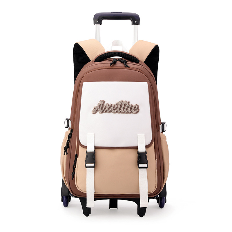 Peces naturales 2024 nueva mochila de tirón de gran capacidad de seis ruedas de escalada de escaleras mochila de doble propósito mochila de estudiantes de primaria