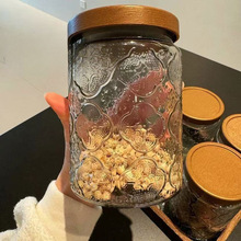 茶罐零食玻璃储物罐罐坚果储物罐大容量食品级密封罐印花包邮特价