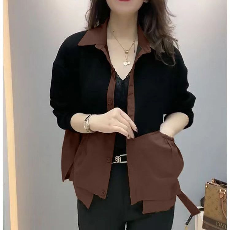 工厂直销外搭春秋上衣新款女士衬衫中年妈妈装宽松休闲短薄外套爆|undefined