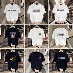 半袖男子夏tシャツ新型アメリカ夏潮牌半袖ゆるい重ポンド綿上着tシャツ運動