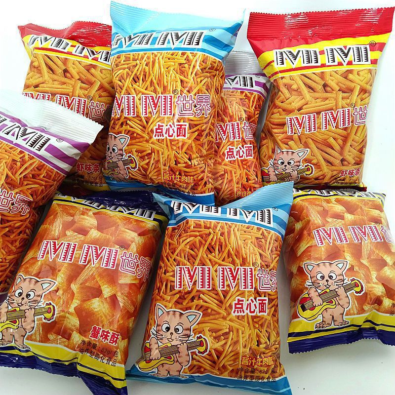 咪咪虾条博味MIMI点心面蟹味酥68克大包袋装怀旧零食小吃膨化食品