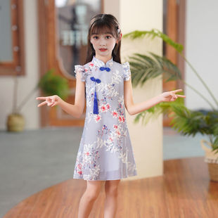 Girls Han Dynasty Dress Summer Dress 2023 New Style Kidsren's Chinese Style Cheongsam Summer Ancient Style Super Fairy Skirt