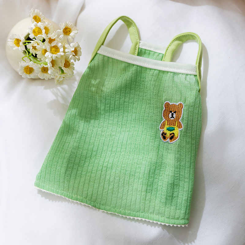 Primavera y verano encantadores perros coreanos dibujos animados dopamina oso cabina perros pequeños gatos de dos patas ropa de perro