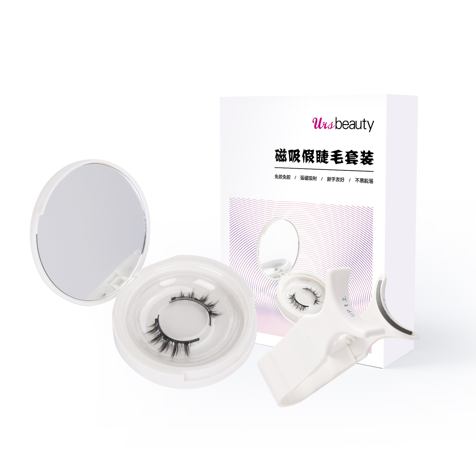 Nueva succión magnética pestañas postizas gato genio belleza pestañas un par de pelo de visón artificial imán natural pestañas al por mayor