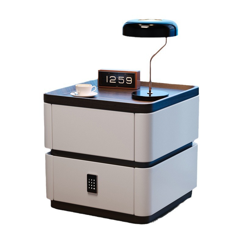 Escritorio de cabecera de bloqueo de contraseña moderno y simple dormitorio de madera maciza italiano minimalista gabinete de almacenamiento de alta calidad